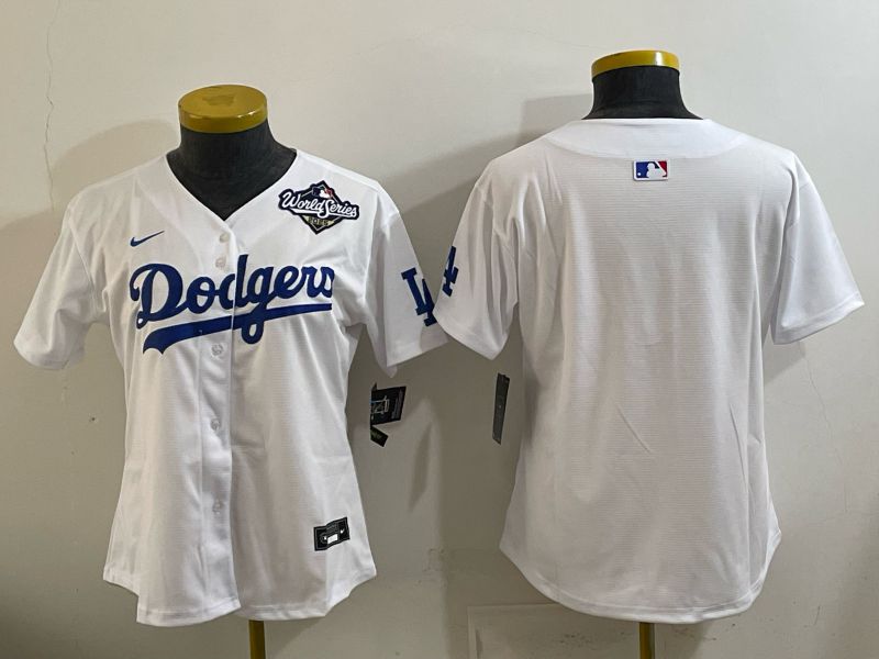 Youth 2025 Los Angeles Dodgers Blank White Game Nike MLB Jersey style 005
